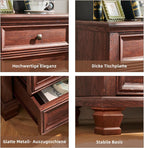 Nightstand with 3 Drawers Rustic Couch End Table