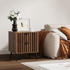 Nightstands Walnut Fluted Night Stand Mid Century