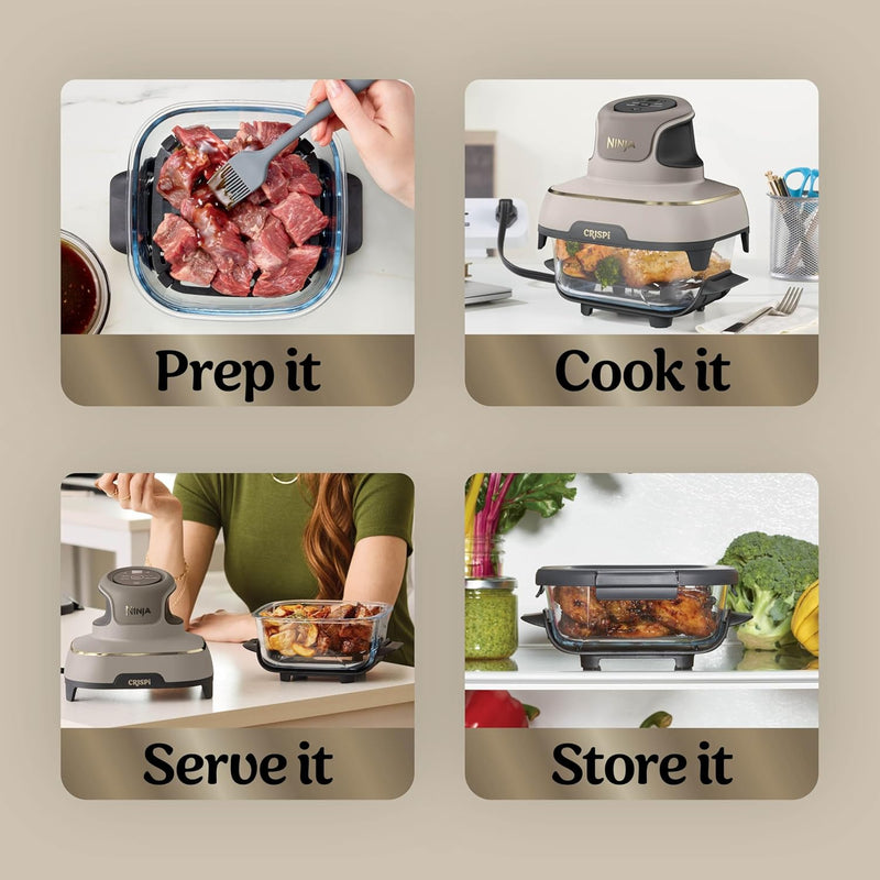 Crispi Portable Air Fryer 3.8L 4-In-1: Fry Roast