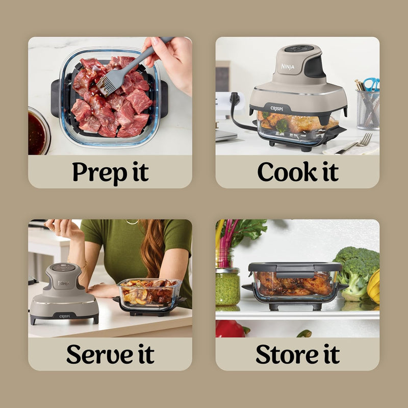Crispi Portable Air Fryer 3.8L 4-In-1: Fry Roast