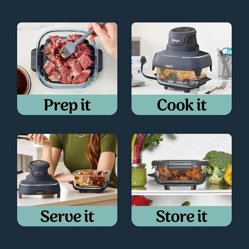 Crispi Portable Air Fryer 3.8L 4-In-1: Fry Roast