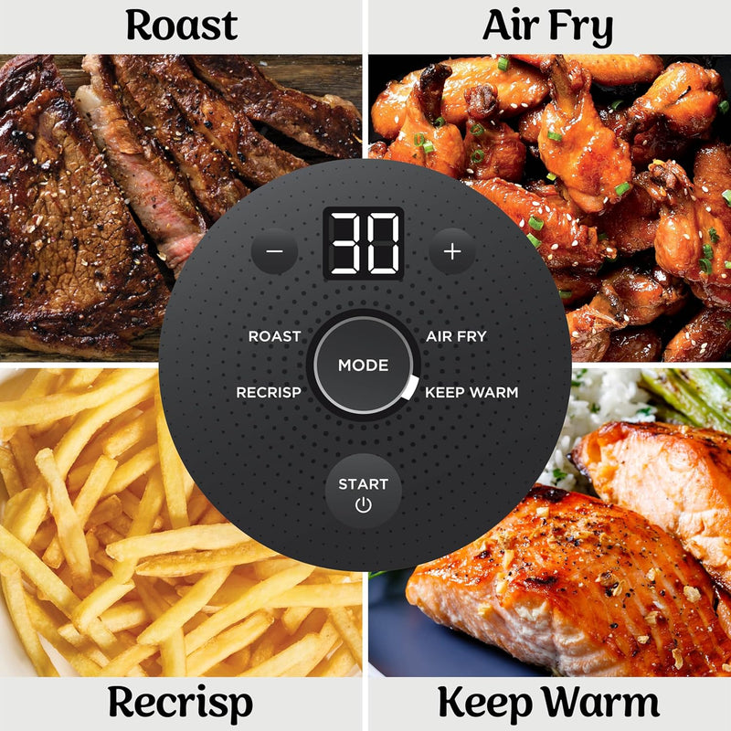 Crispi Portable Air Fryer 3.8L 4-In-1: Fry Roast