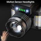 Niuawasa Head Torch LED Headlamp Zoomable Motion Sensor