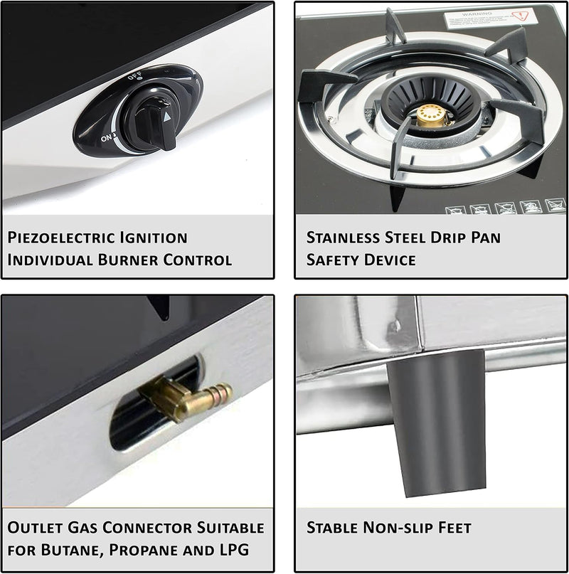 Nj Indoor Gas Stove 3 Burner Portable Hob
