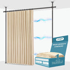 No-Drill Room Divider Curtain Set: Includes 106" W
