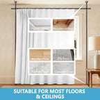 No-Drill Room Divider Curtain Set: Includes 106" W