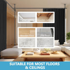No-Drill Room Divider Curtain Set: Includes 106" W