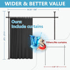 No-Drill Room Divider Curtain Set: Includes 106" W