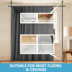 No-Drill Room Divider Curtain Set: Includes 106" W