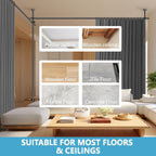 No-Drill Room Divider Curtain Set: Includes 106" W