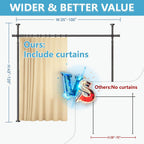 No-Drill Room Divider Curtain Set: Includes 106" W