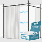 No-Drill Room Divider Curtain Set: Includes 106" W