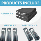 No-Drill Room Divider Curtain Set: Includes 106" W