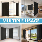 No-Drill Room Divider Curtain Set: Includes 106" W