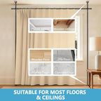 No-Drill Room Divider Curtain Set: Includes 106" W