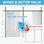 No-Drill Room Divider Curtain Set: Includes 106" W