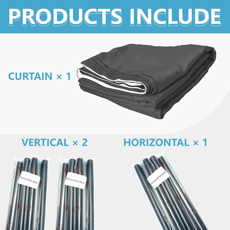 No-Drill Room Divider Curtain Set: Includes 106" W