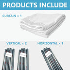 No-Drill Room Divider Curtain Set: Includes 106" W