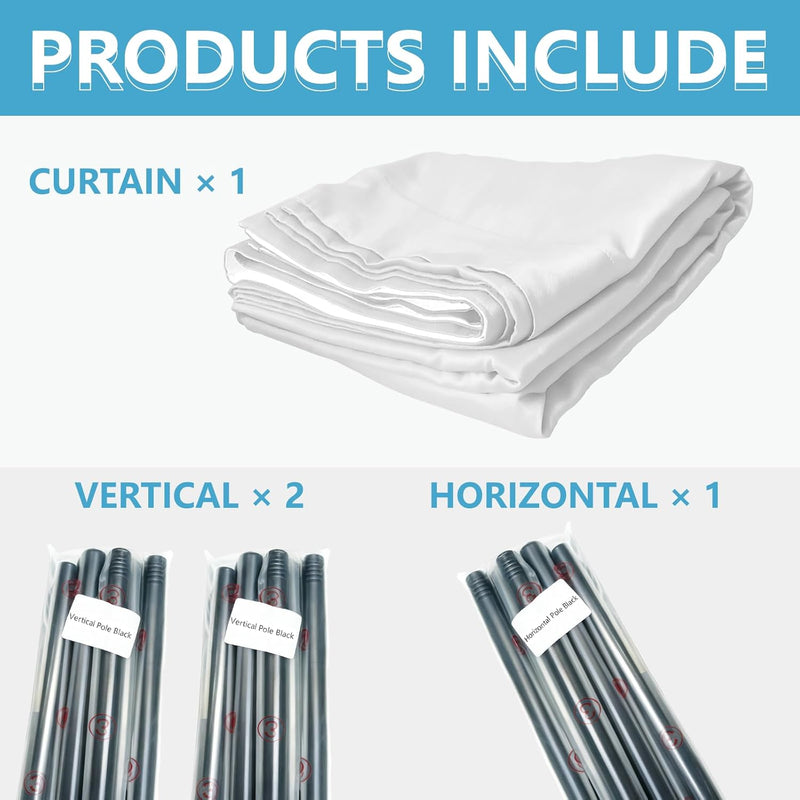 No-Drill Room Divider Curtain Set: Includes 106" W