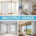 No-Drill Room Divider Curtain Set: Includes 106" W