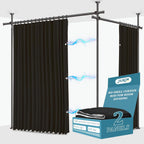 No-Drill Room Divider Curtain Set: Includes 106" W