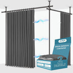 No-Drill Room Divider Curtain Set: Includes 106" W