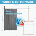 No-Drill Room Divider Curtain Set: Includes 106" W
