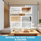 No-Drill Room Divider Curtain Set: Includes 106" W