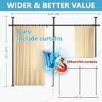 No-Drill Room Divider Curtain Set: Includes 106" W