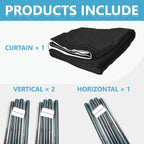 No-Drill Room Divider Curtain Set: Includes 106" W