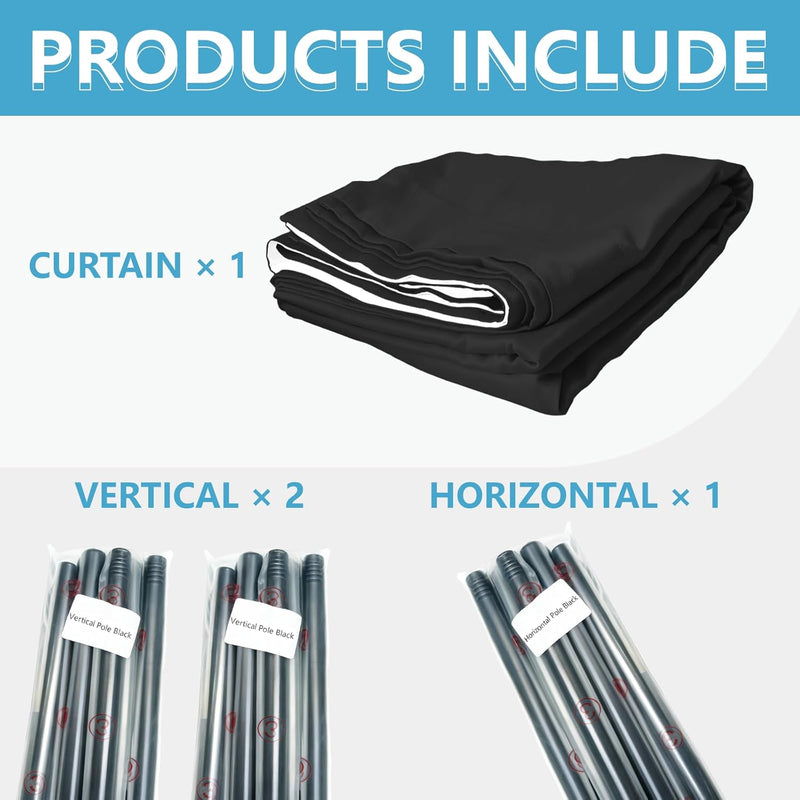 No-Drill Room Divider Curtain Set: Includes 106" W