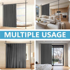 No-Drill Room Divider Curtain Set: Includes 106" W