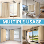 No-Drill Room Divider Curtain Set: Includes 106" W