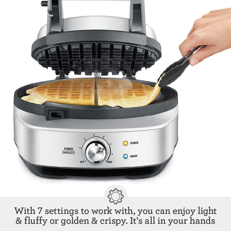 No-Mess Waffle Maker 7 Browning Settings Brushed Stainless