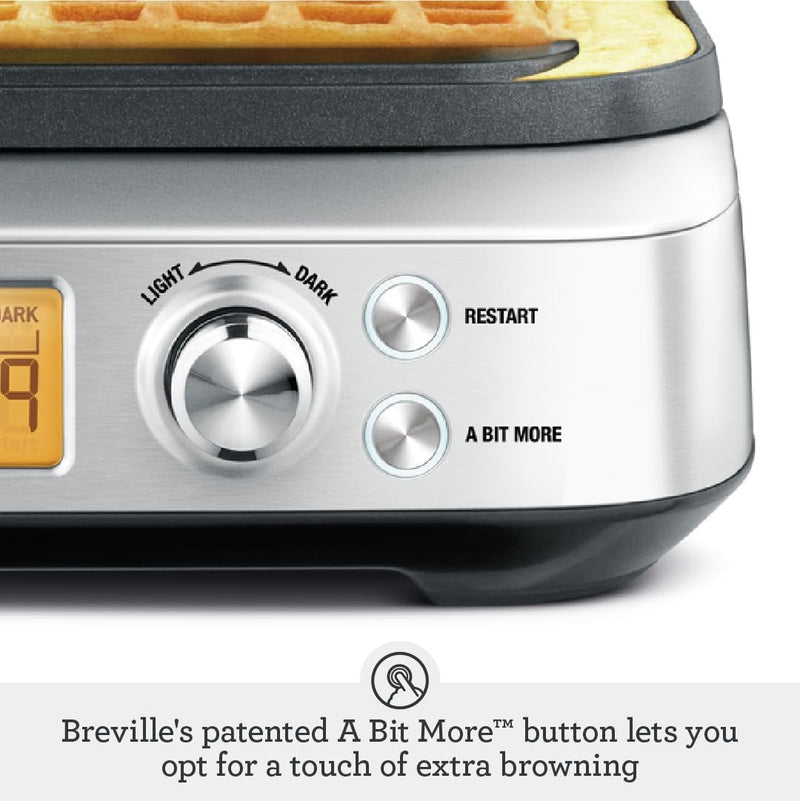 No-Mess Waffle Maker 7 Browning Settings Brushed Stainless