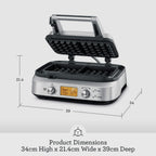 No-Mess Waffle Maker 7 Browning Settings Brushed Stainless