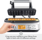 No-Mess Waffle Maker 7 Browning Settings Brushed Stainless