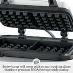 No-Mess Waffle Maker 7 Browning Settings Brushed Stainless