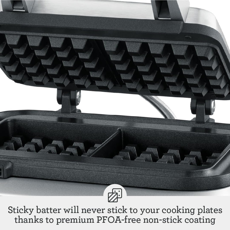 No-Mess Waffle Maker 7 Browning Settings Brushed Stainless