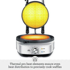 No-Mess Waffle Maker 7 Browning Settings Brushed Stainless