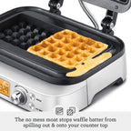 No-Mess Waffle Maker 7 Browning Settings Brushed Stainless