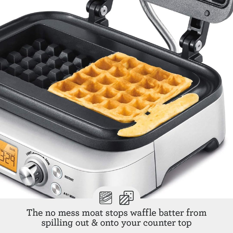 No-Mess Waffle Maker 7 Browning Settings Brushed Stainless