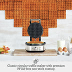 No-Mess Waffle Maker 7 Browning Settings Brushed Stainless
