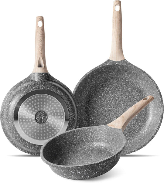 Non Stick Frying Pan 3 Sets Stone Pans