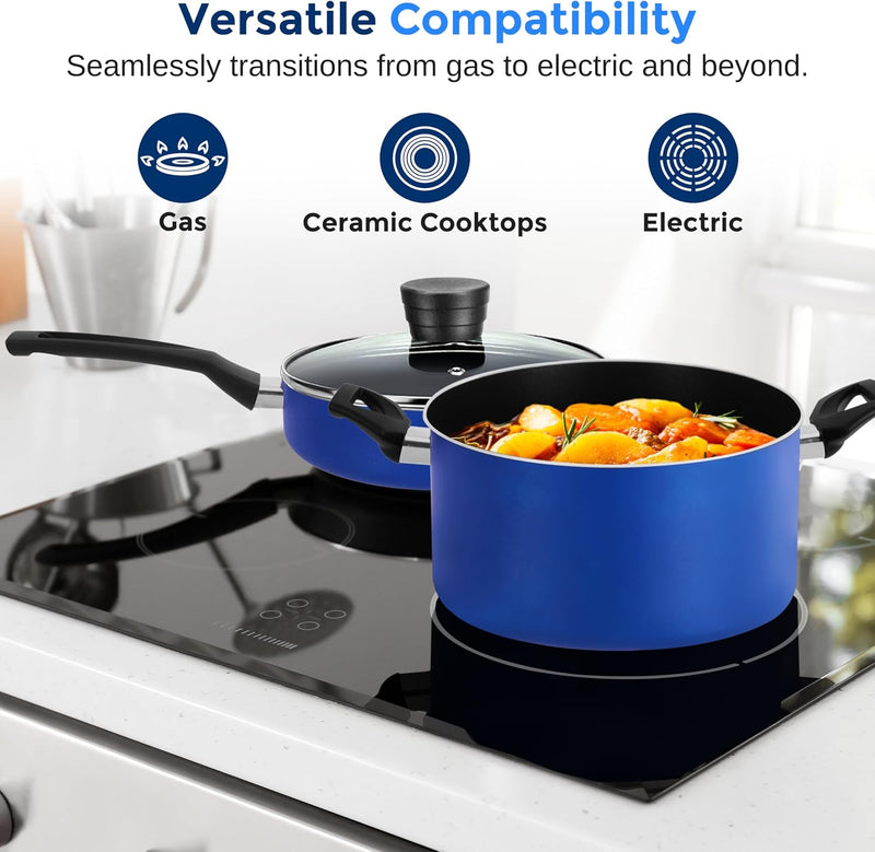Non Stick Pots and Pans Set - Induction (15 Piece)