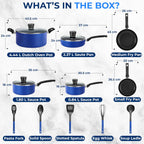 Non Stick Pots and Pans Set - Induction (15 Piece)