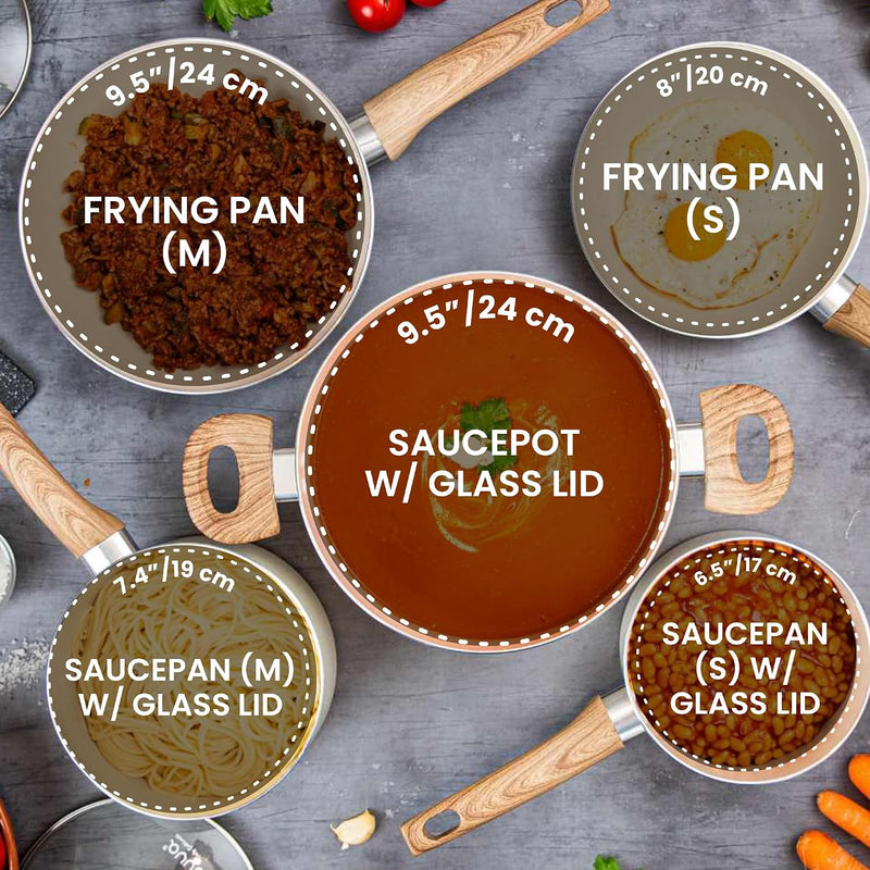 Non Stick Pots and Pans Set Induction Hob
