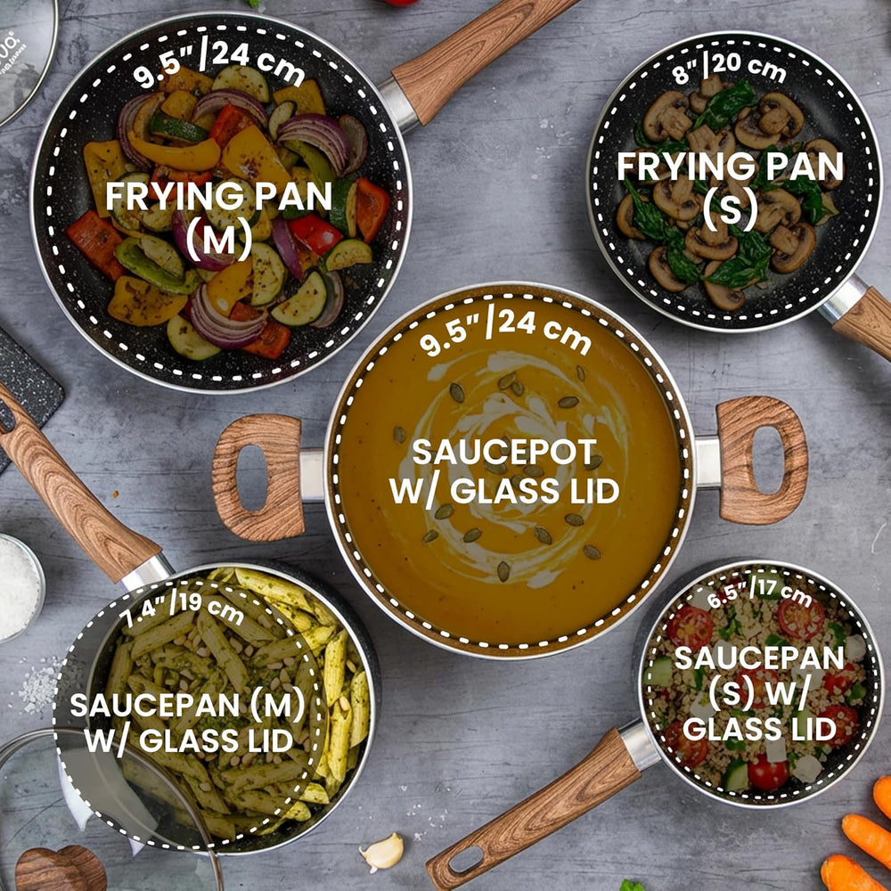 Non Stick Pots and Pans Set Induction Hob