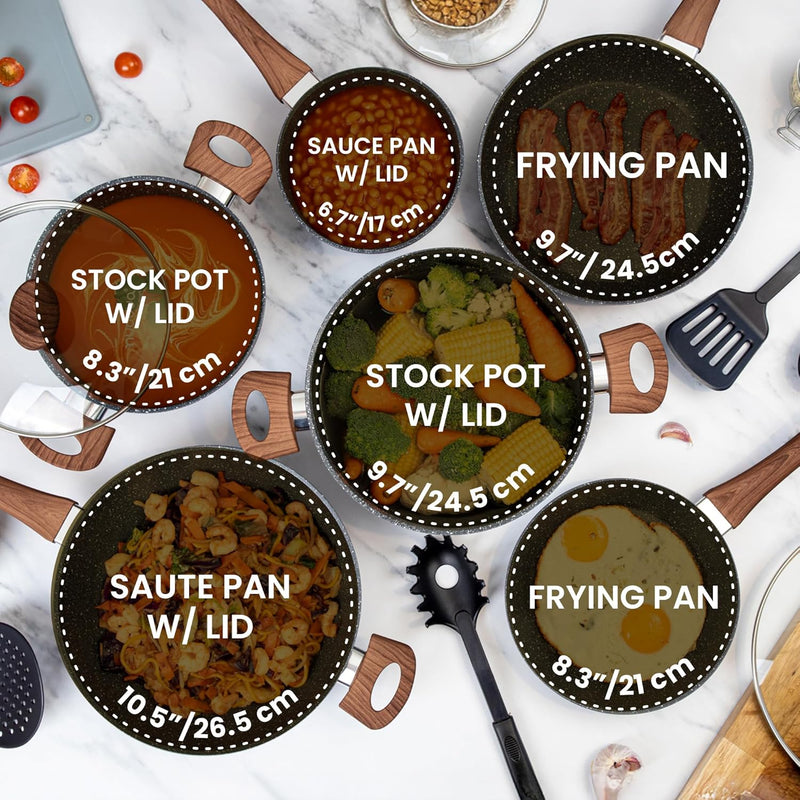 Non Stick Pots and Pans Set Induction Hob