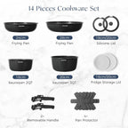 Non Stick Pots and Pans Set Induction Hob (17 Piece)